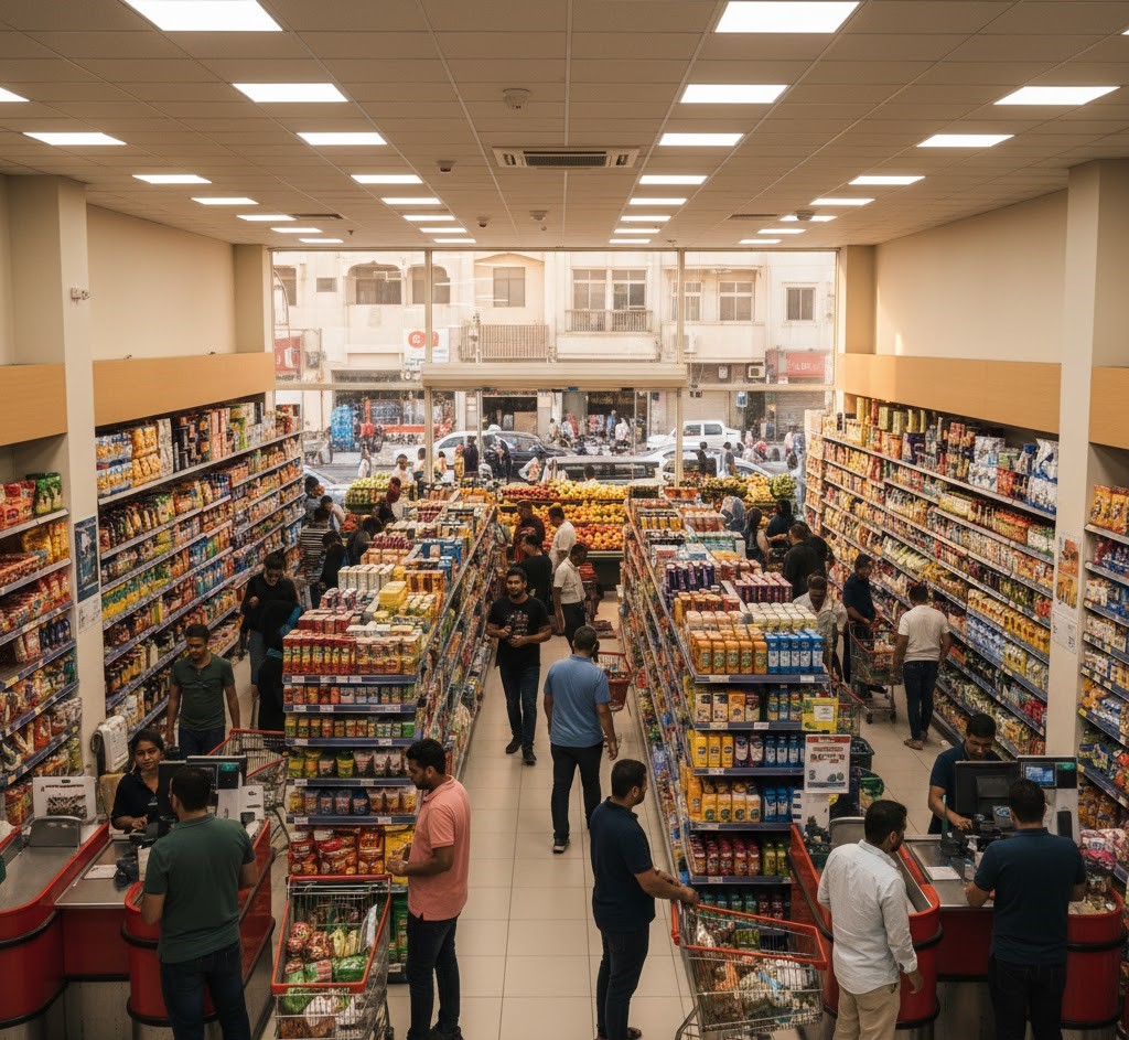 Busy Neighborhood Supermarket With Strong Daily Footfall